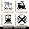 Railroad Crossing Trains Tracks Rubber Stamp Set for Stamping Crafting Planners